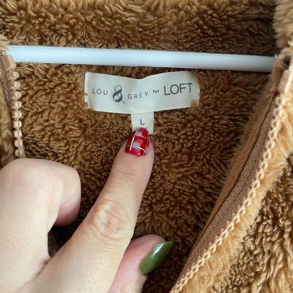 Lou & Grey Brown Sherpa Zip-Up Hoodie - Picture 4 of 4